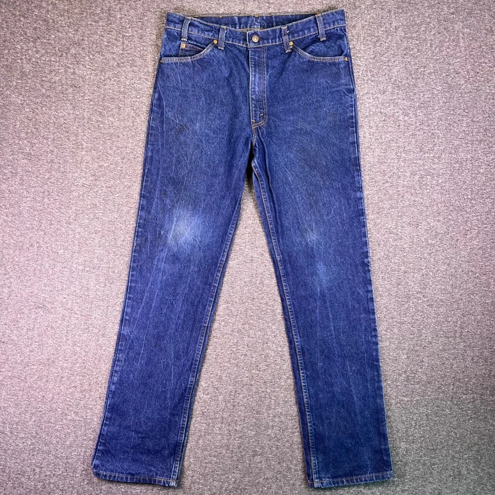 VTG 80s Levis 509-0217 Jeans 36x34 Dark Wash‎ Orange Tab Straight USA Made Retro
